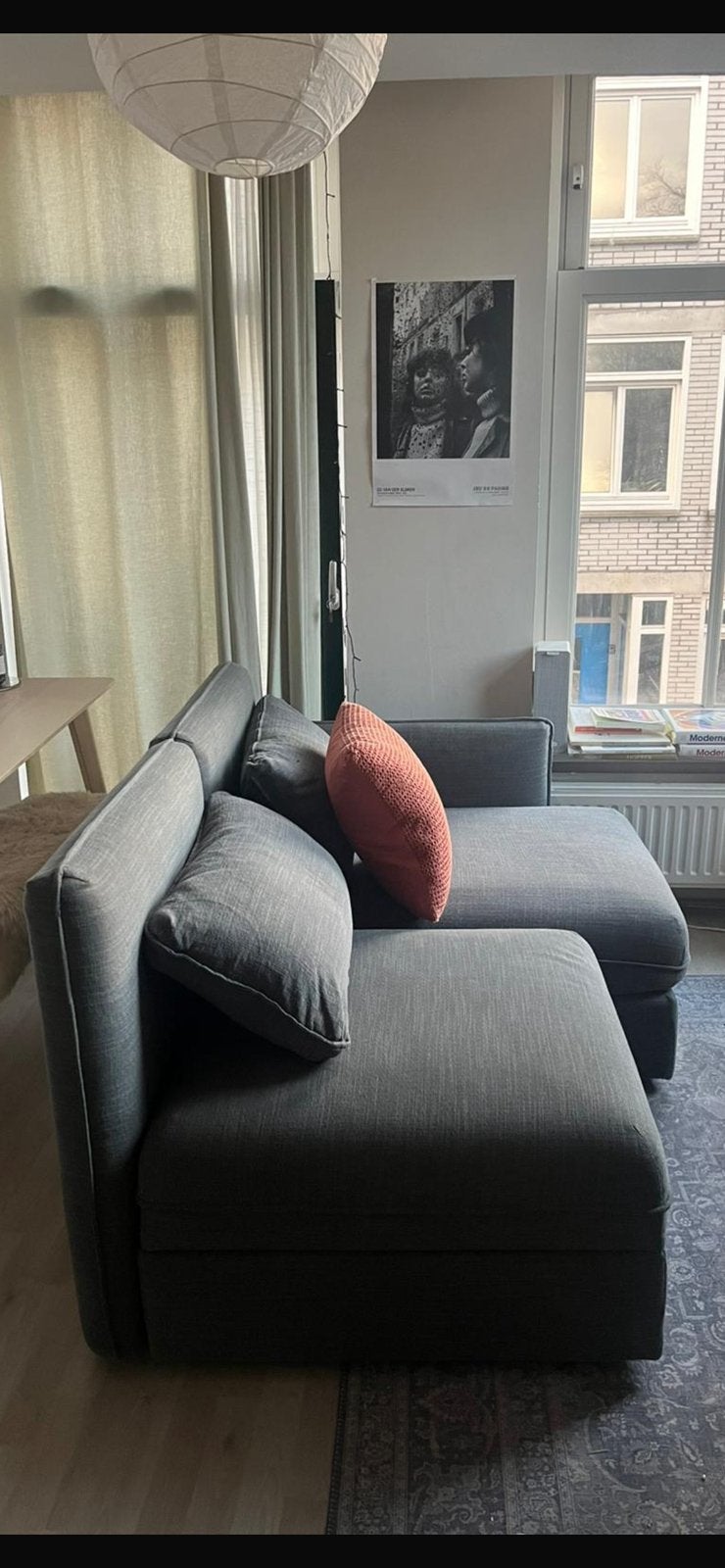 Bankje Ikea grijs, Huis en Inrichting, Banken | Sofa's en Chaises Longues, Ophalen, Tweepersoons, 75 tot 100 cm, Zo goed als nieuw