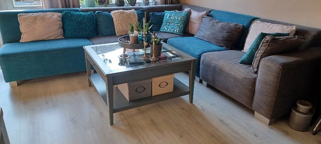 Bankstel, lounge, Huis en Inrichting, Banken | Bankstellen, Ophalen, 250 tot 300 cm, Gebruikt, Hoekbank