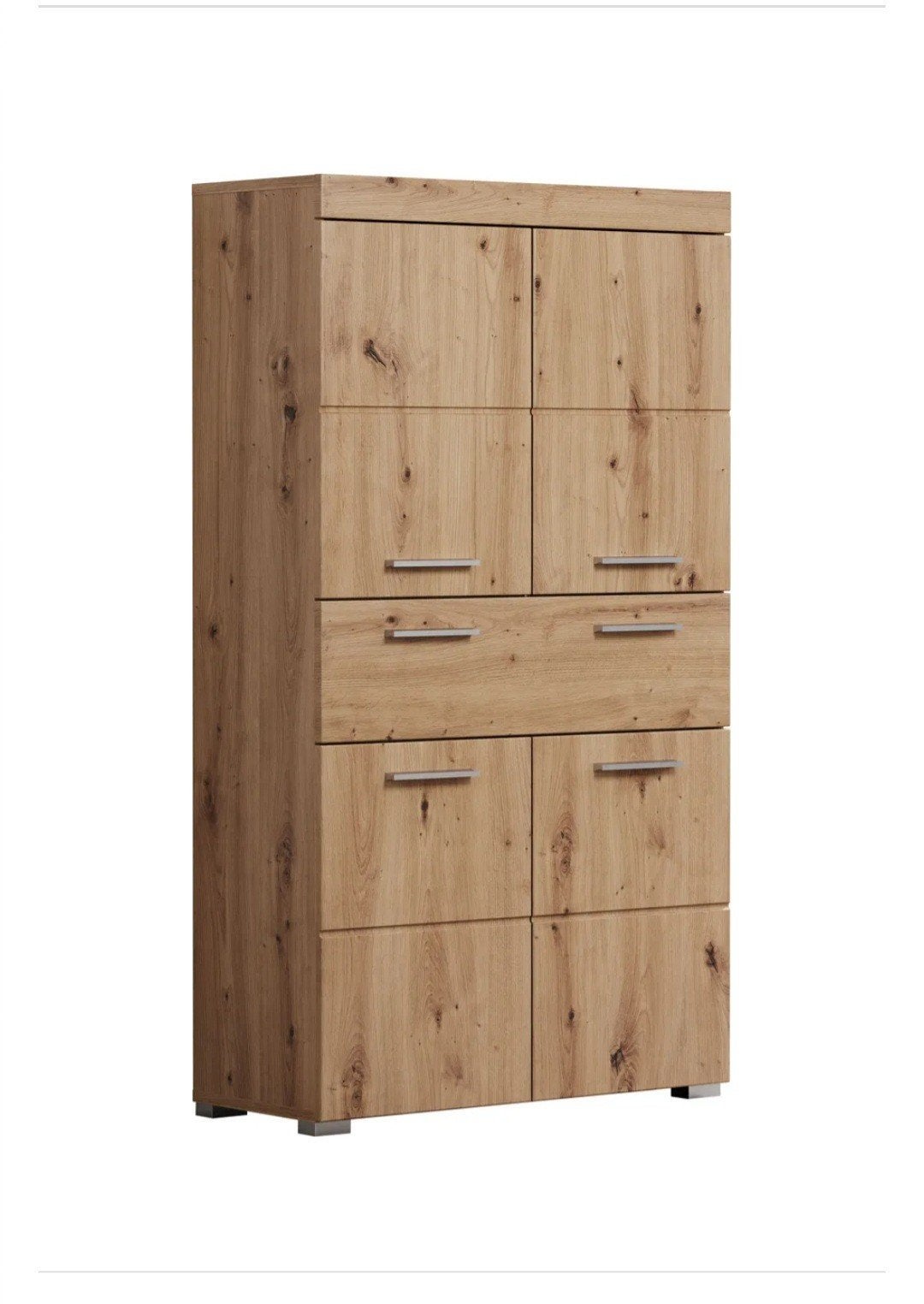 Amanda Kast met Laden en Deuren - Eikenhout Look, Nieuw, 150 tot 200 cm, 25 tot 50 cm, Overige houtsoorten