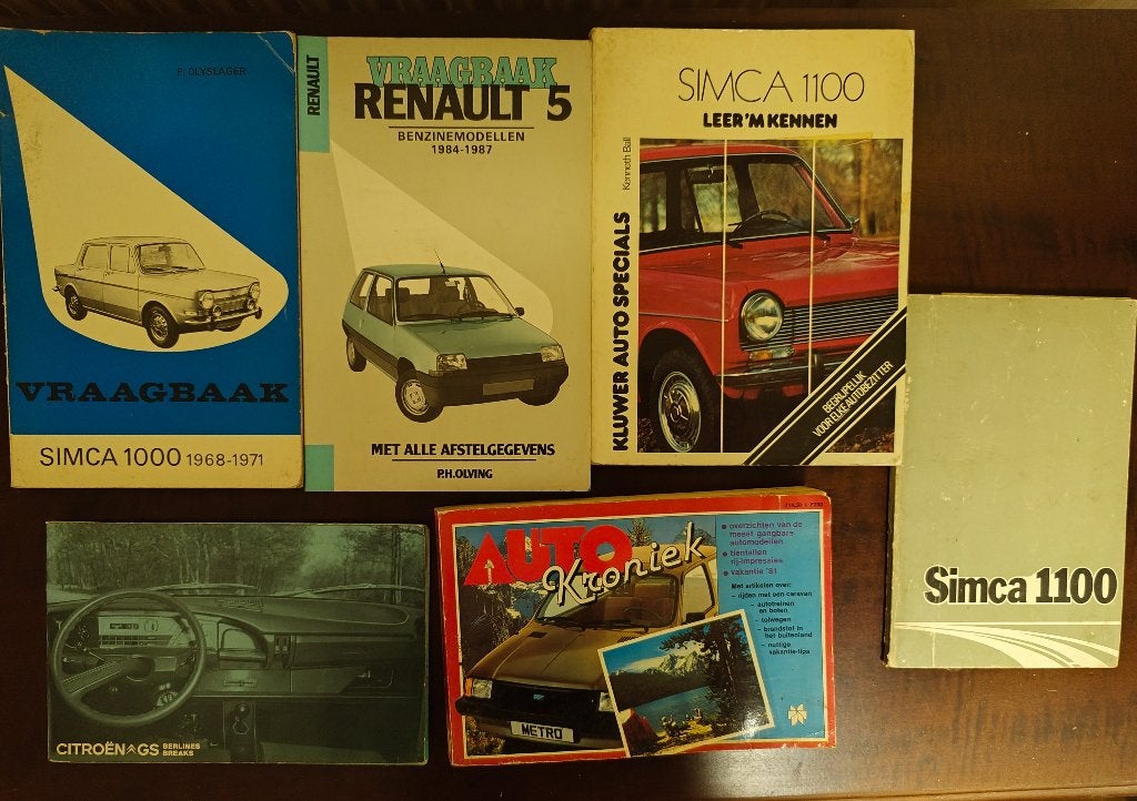 Auto vraagbaak Simca en Renault en andere oude autoboekjes, Ophalen