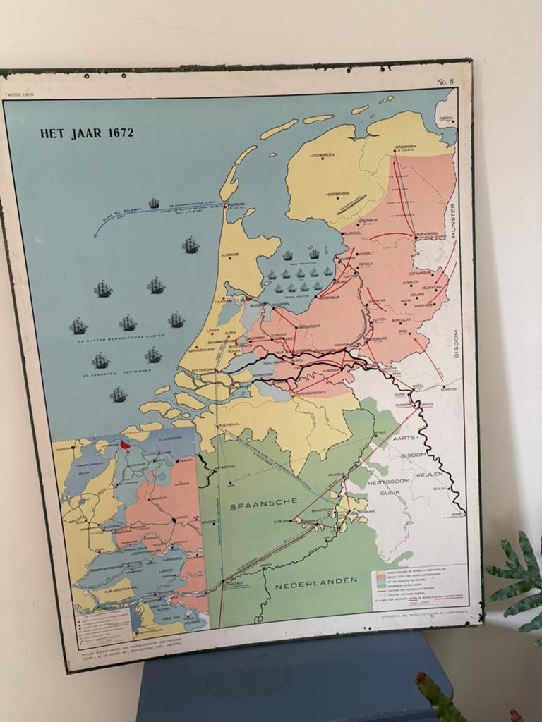 Kartonnen schoolplaat, Antiek en Kunst, Ophalen, Geschiedenis
