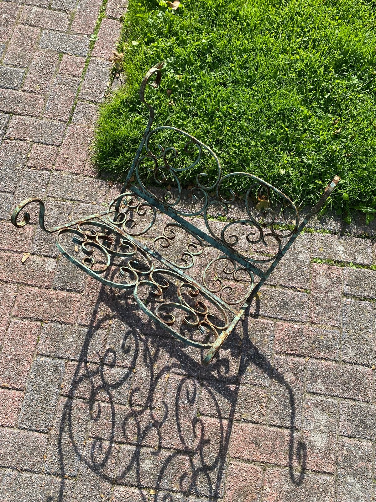 Vintage smeedijzeren haardhout rek., Antiek en Kunst, Ophalen