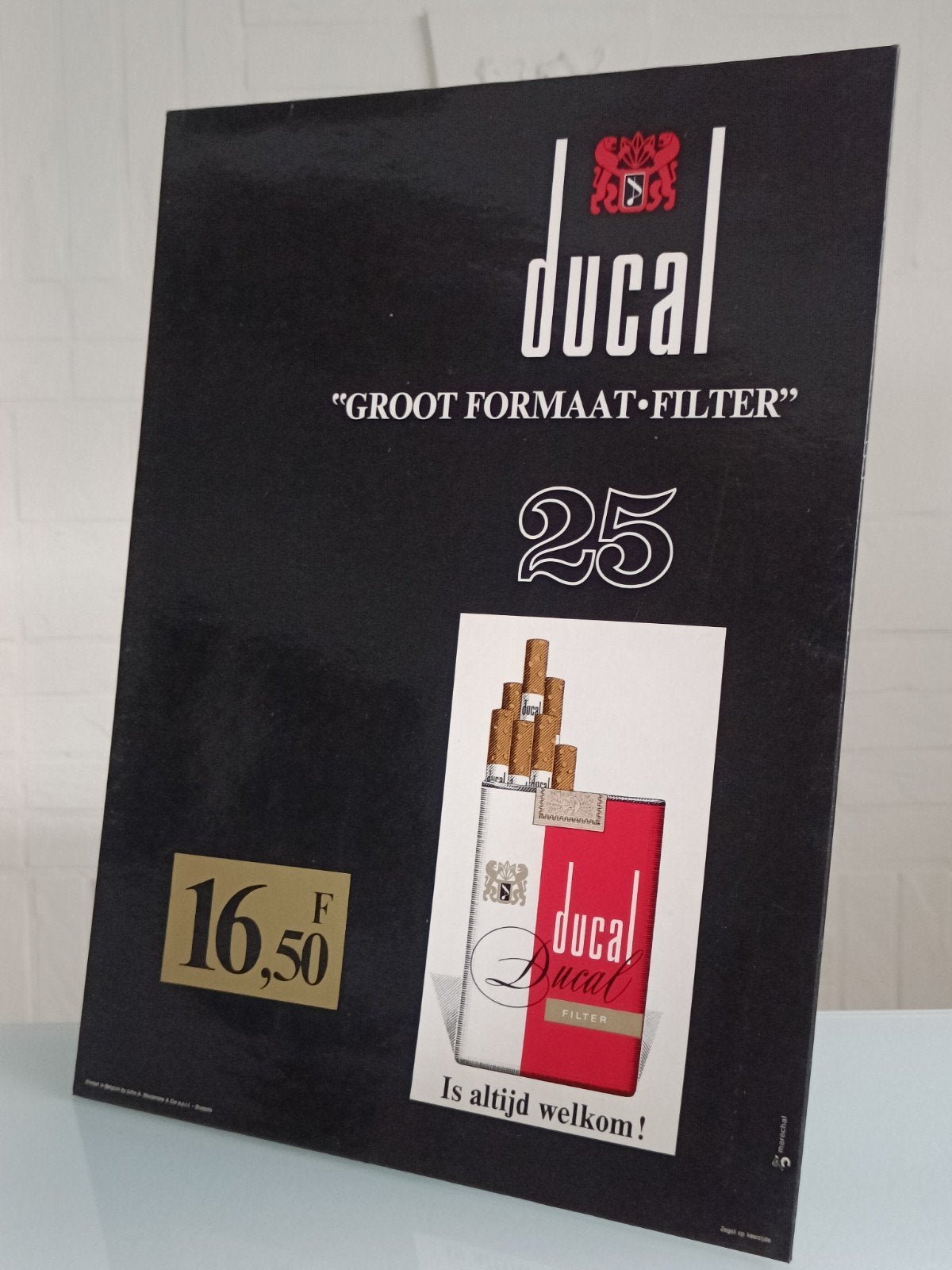 Vintage Ducal "groot formaat filter"reclamebord/display., Ophalen of Verzenden, Gebruikt, Reclamebord