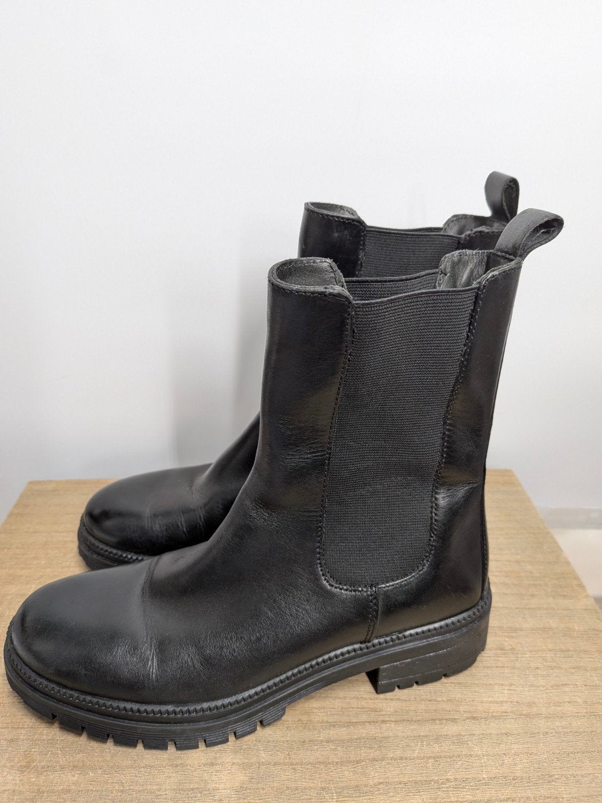 Hush Puppies Zwarte Laarzen Maat 37 - 1x Gedragen, Zwart, Lage of Enkellaarzen, Ophalen of Verzenden, Hush Puppies