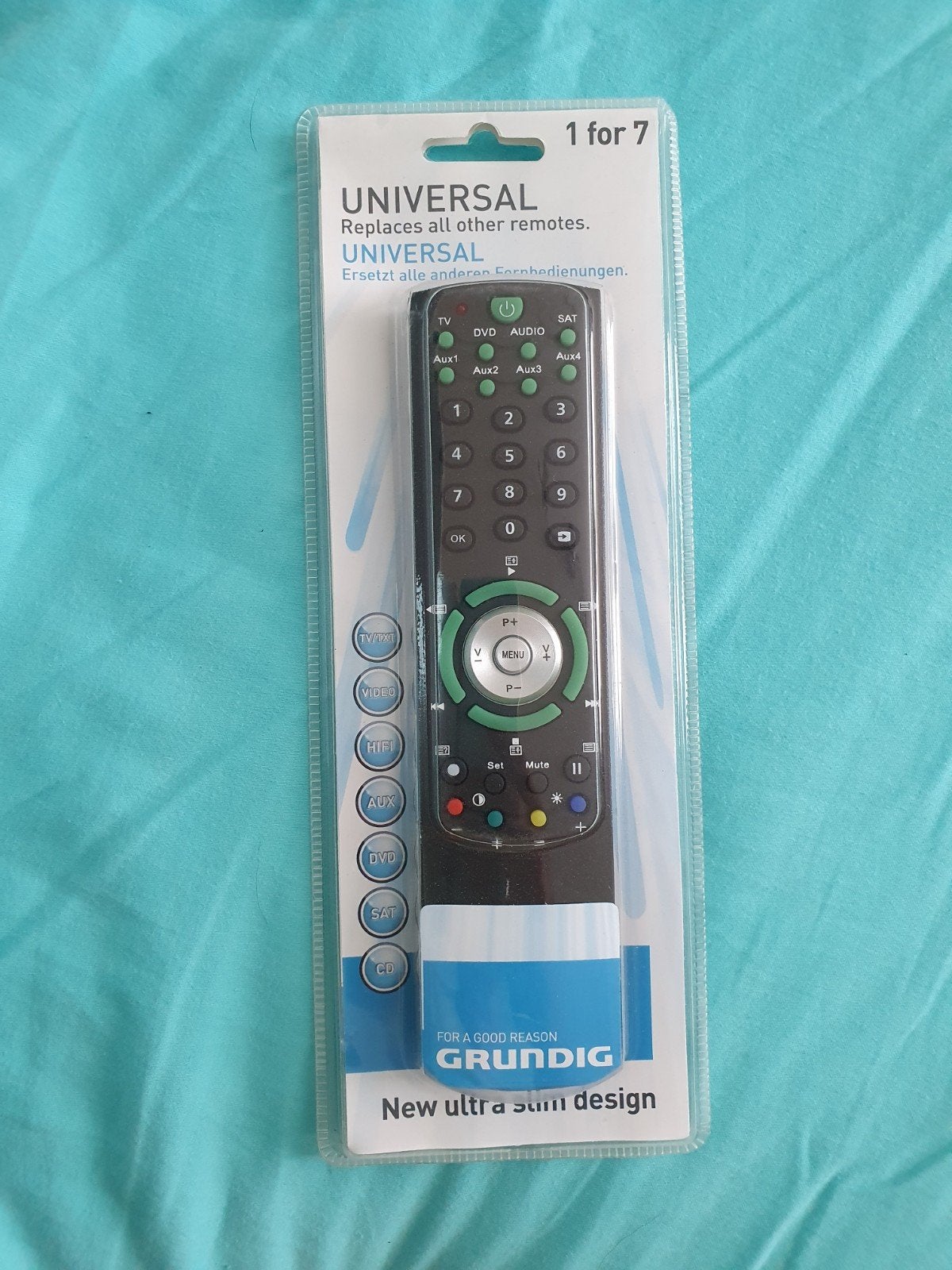NIEUW Grundig RC 7 in 1 Universal Remote Control, Ophalen of Verzenden, Nieuw, Universeel, Tv