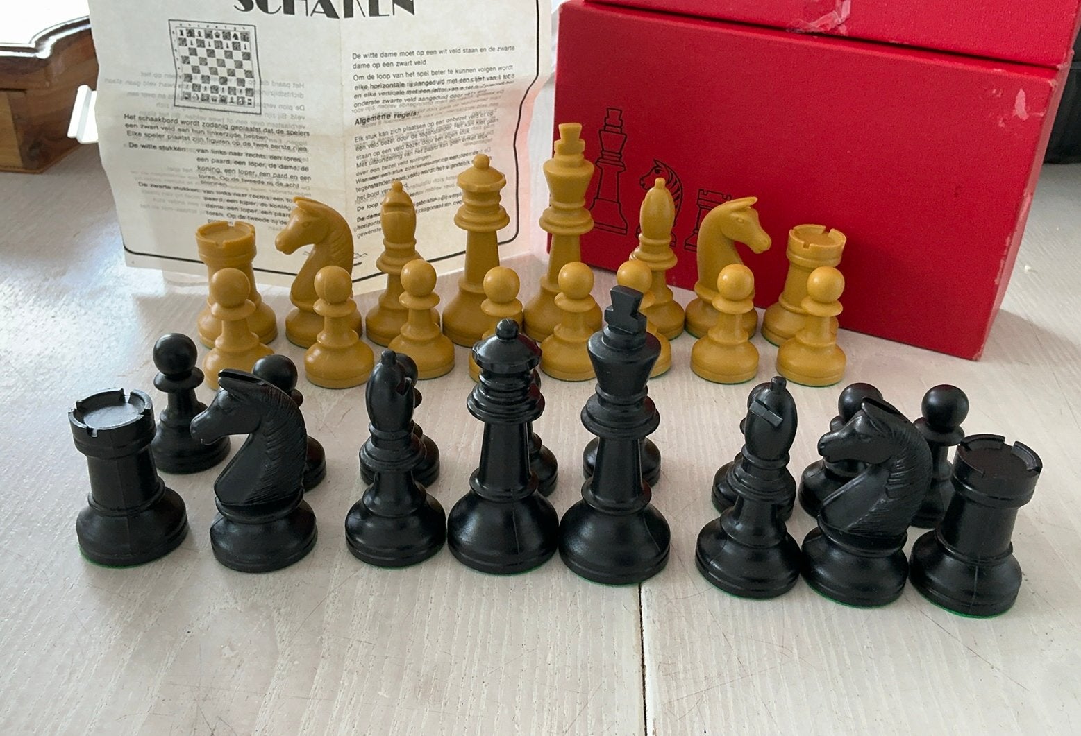 Bayerwald schaakspel, verzwaard,, kunststof, in doos, 1990,, Ophalen of Verzenden, Zo goed als nieuw