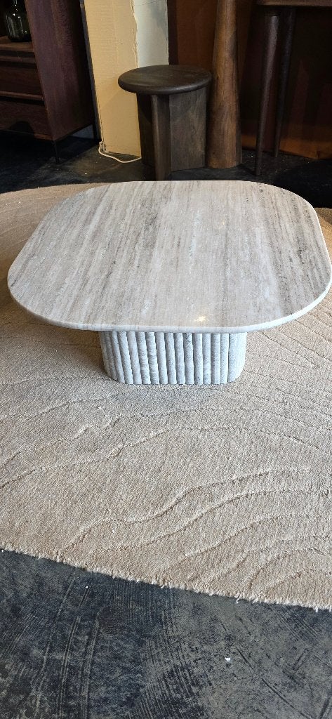 Salontafel Marmer 80 cm Vierkant Beige/Grijs | Showmodel, Ophalen, Overige materialen, 50 tot 100 cm, Bornsestraat 31