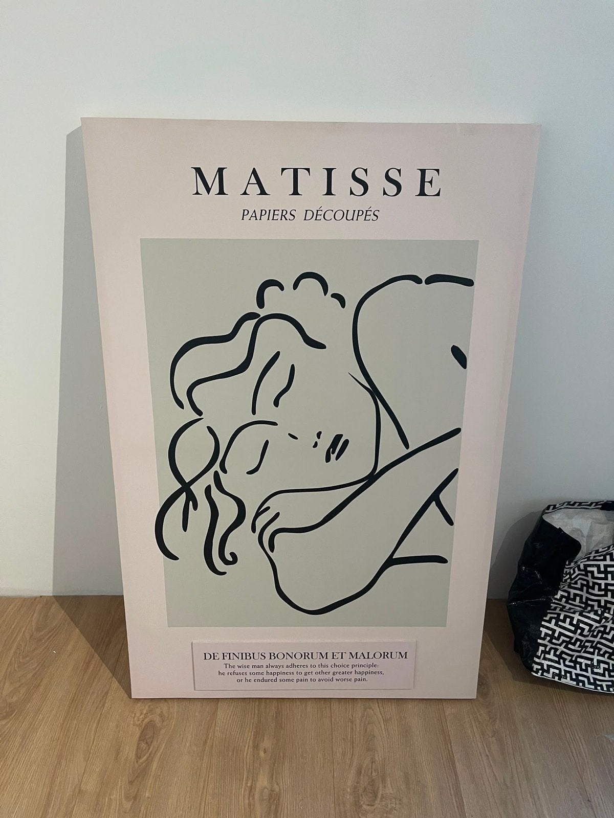 Matisse Papiers Découpés Stijl Schilderij, Antiek en Kunst, Ophalen, Figuren, Print, Op houten frame