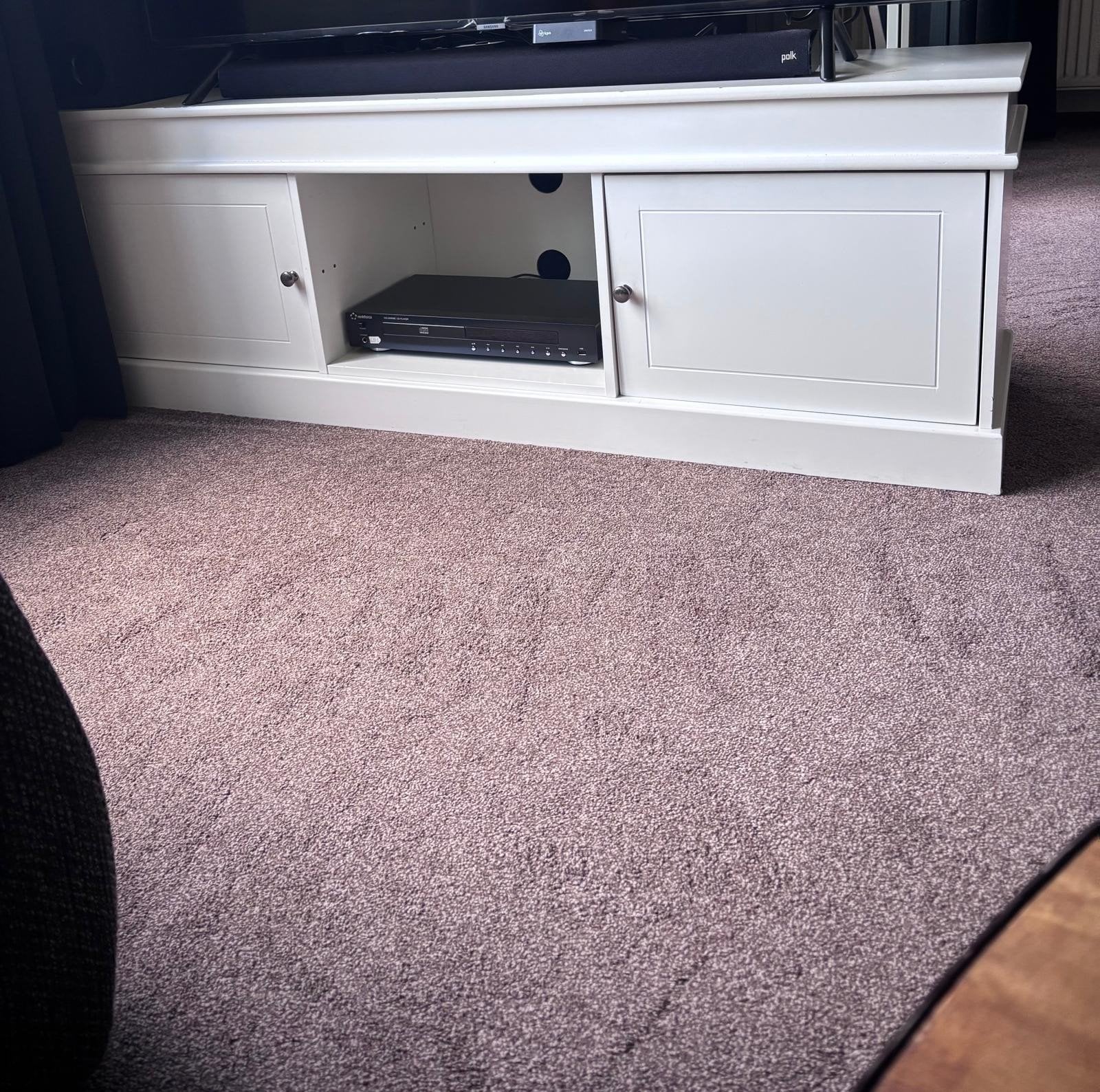 Stijlvol wit tv-meubel met opbergruimte, Ophalen, 100 tot 150 cm, Zo goed als nieuw, Minder dan 100 cm