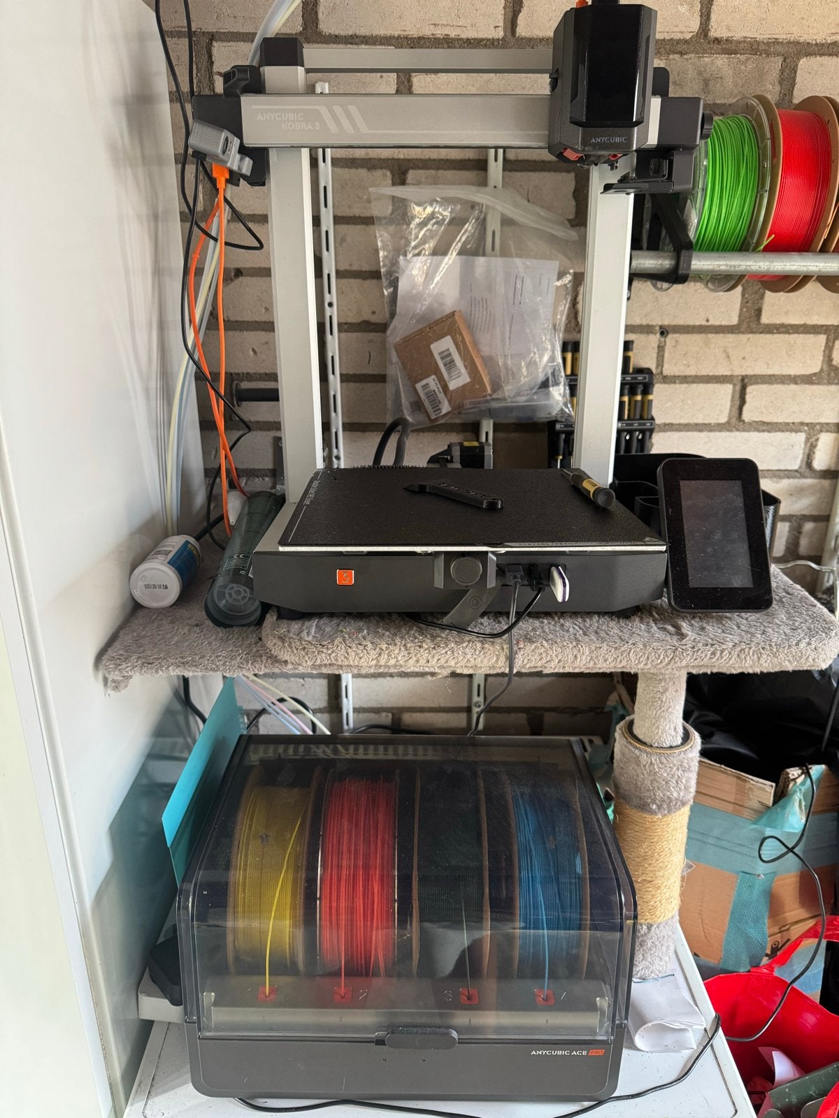 Anycubic Kobra 3 3D-printer met filamentdroger, Computers en Software, 3D Printers, Ophalen of Verzenden, Zo goed als nieuw, Filament