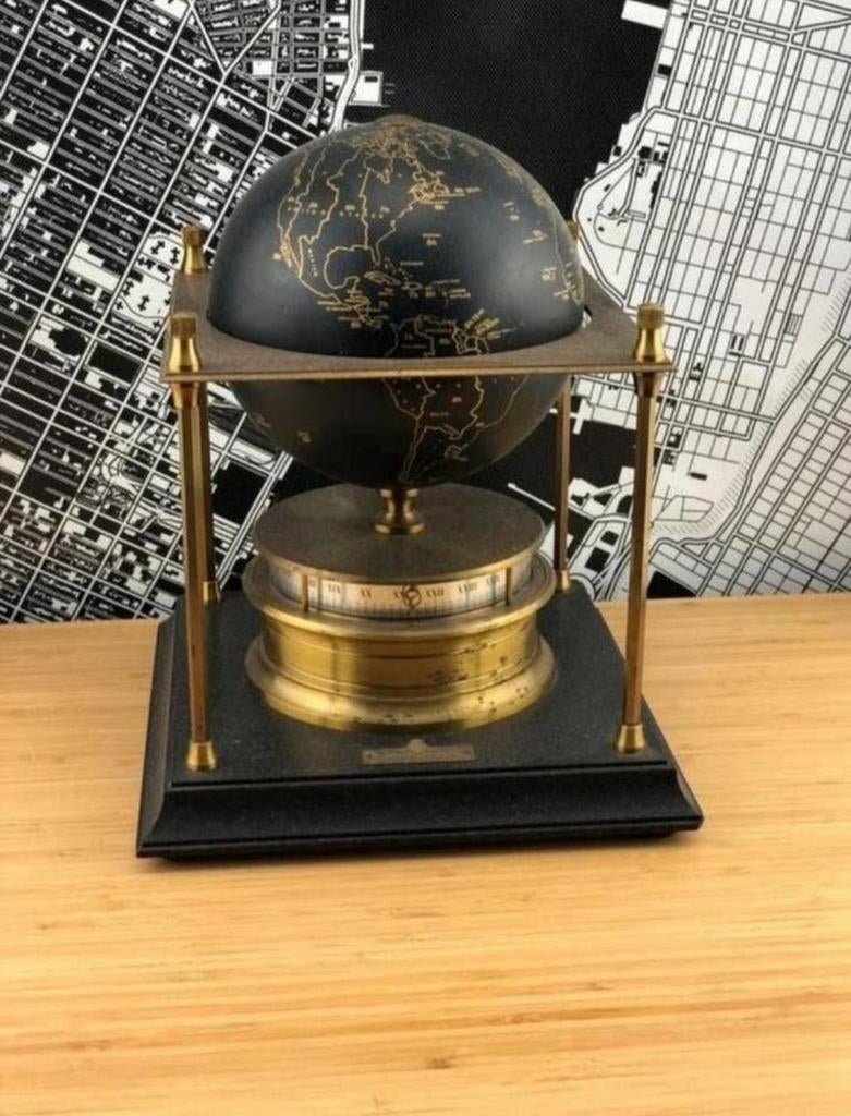 Royal Geographical Society Wereldbol klok Swiss made 1979, Ophalen of Verzenden