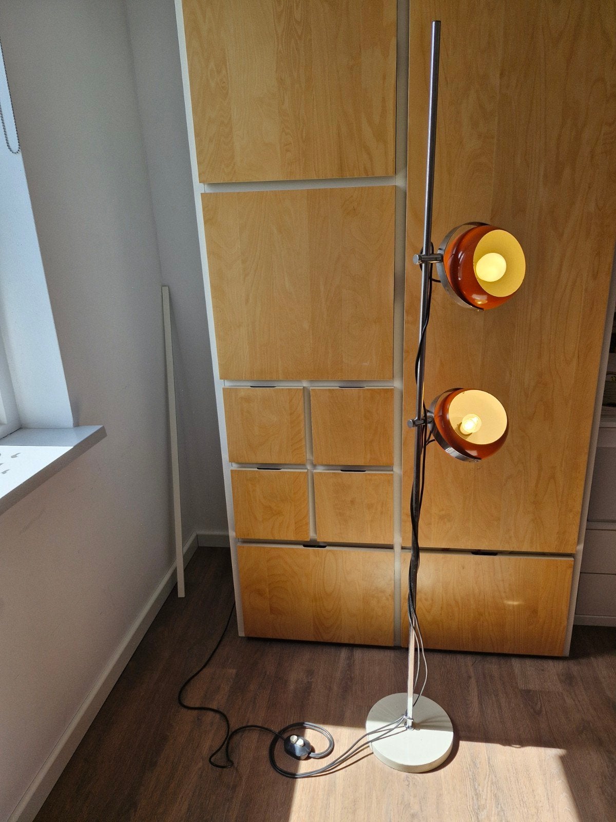 Vintage oranje bollenlamp, Huis en Inrichting, Ophalen, Minder dan 100 cm
