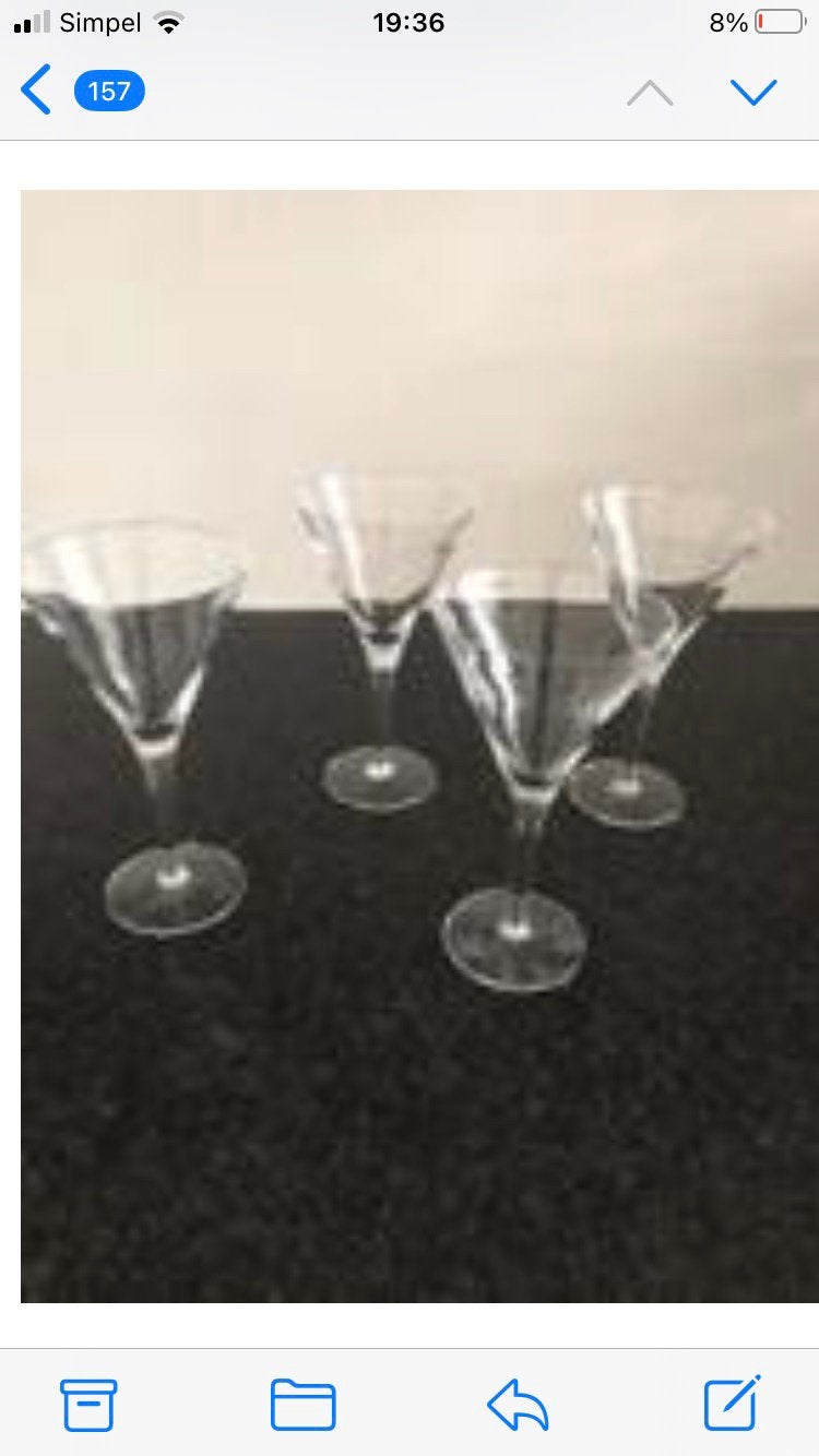 4 Prachtige kristallen wijnglazen / cocktail glazen., Verzamelen, Glas en Borrelglaasjes, Ophalen, Zo goed als nieuw, Overige typen