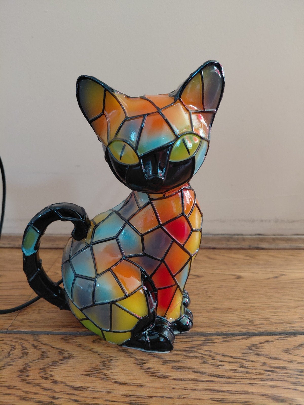 Kleurrijke Kattenlamp - Tiffany Stijl USB LED Lamp, Met schakelaar, Overige merken, Meerkleurig, Overige fittingen