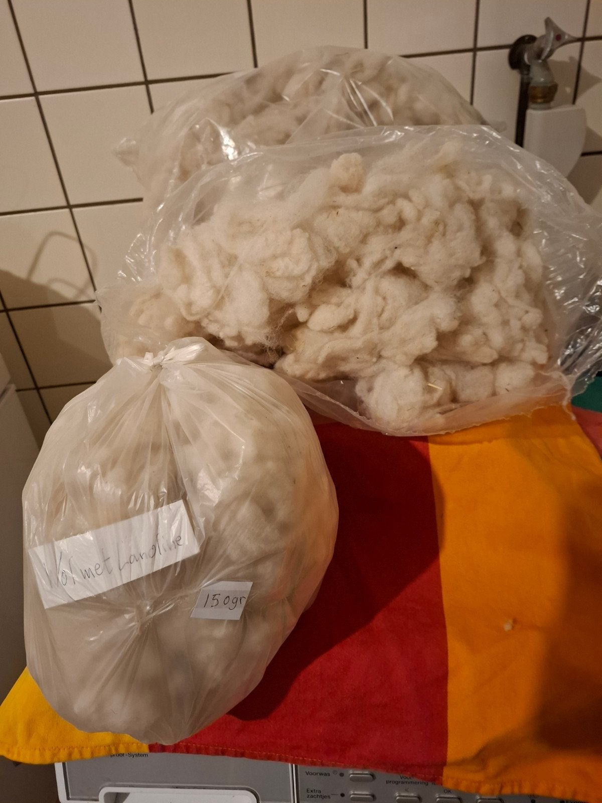 Wol met lanoline, zak 150gr, Hobby en Vrije tijd, Ophalen of Verzenden, Nieuw, Spinwol