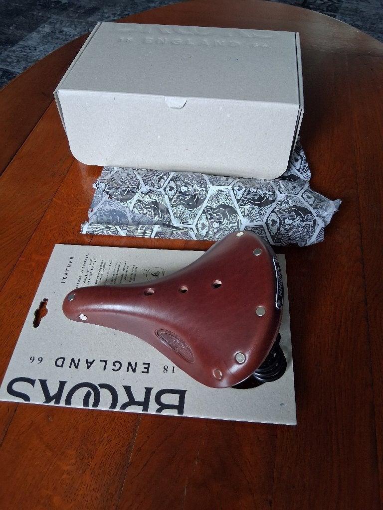Brooks Leren Dameszadel voor Fiets, Fietsen en Brommers, Fietsonderdelen, Leer, Ophalen of Verzenden, Zo goed als nieuw, Brooks