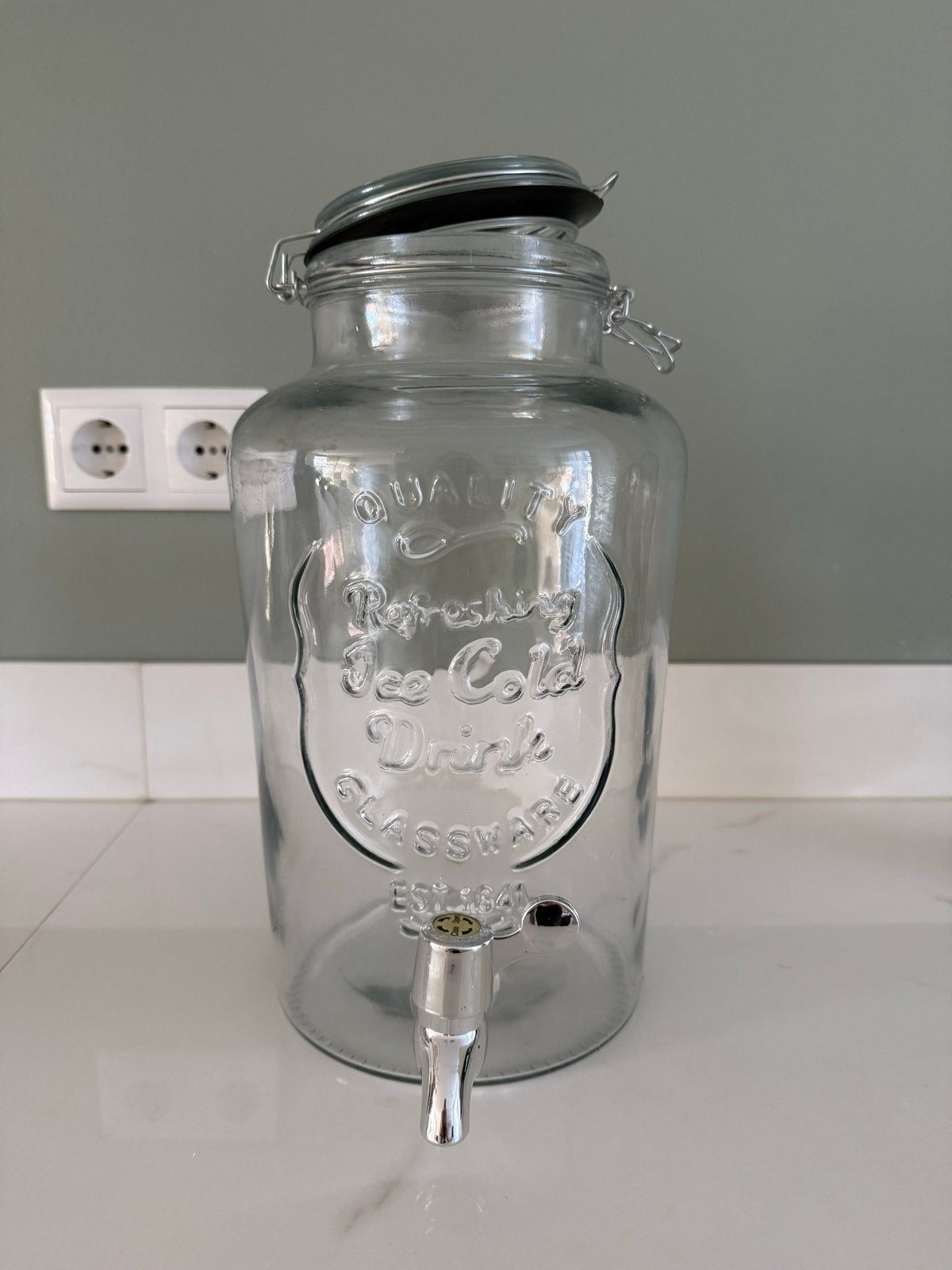 Grote Limonadetap / Drankdispenser 7L - Glas, Ophalen, Gusta, Zo goed als nieuw, Glas