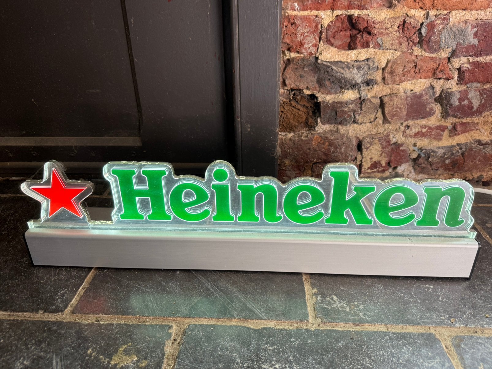 Heineken lichtreclame, Verzamelen, Verzenden, Gebruikt, Reclamebord, Plaat of Schild, Heineken