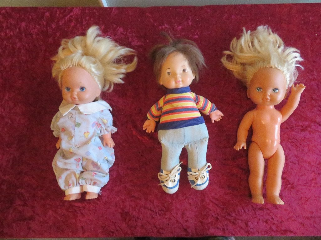 VINTAGE Fisher Price ( Mattel )POPPEN 3 stuks zie foto´s, Ophalen of Verzenden, Gebruikt, Overige typen