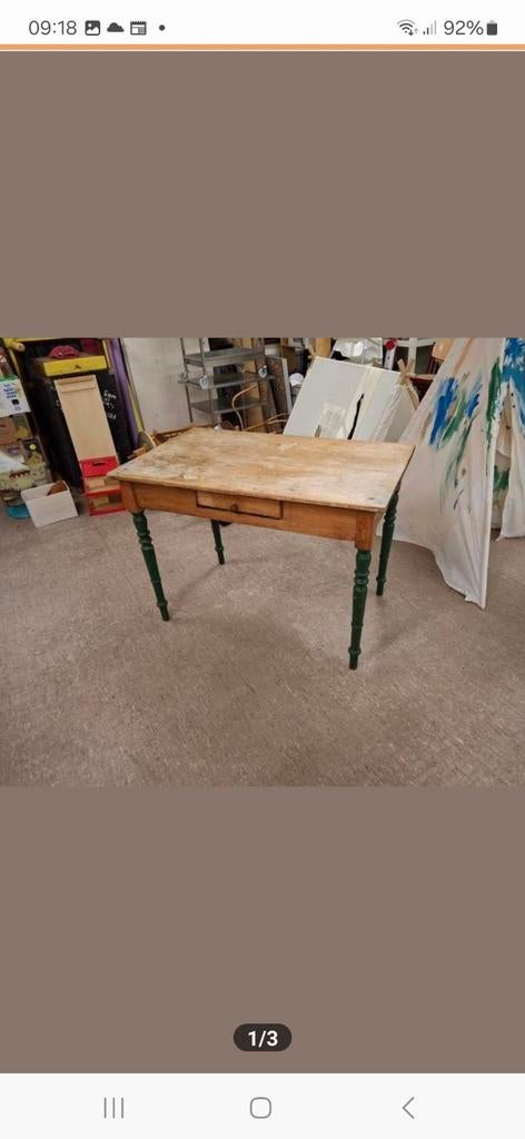 Brocante tafeltje - 115x70 cm, Ophalen