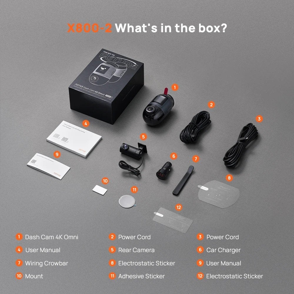 Dash Cam 4K Omni X800-2 Nieuw in doos incl. hardwire kit, Auto diversen, Dashcams, Ophalen of Verzenden