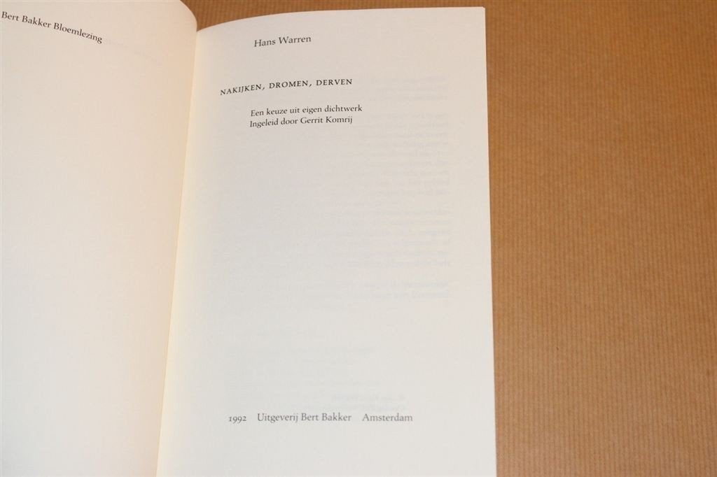 Nakijken, Dromen, Derven — Hans Warren Gedichten, Ophalen of Verzenden, Gelezen