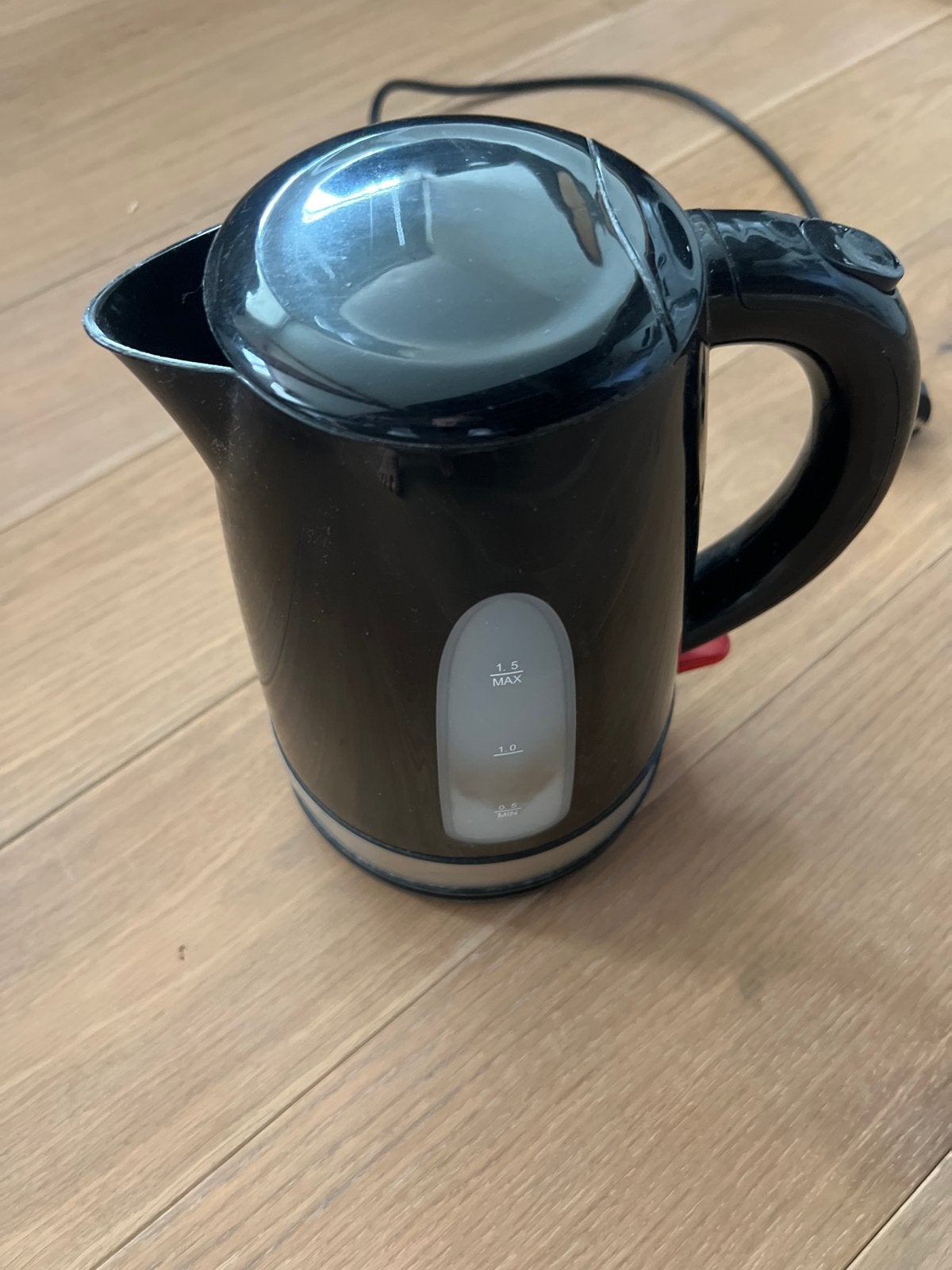 Zwarte waterkoker - 1.5 liter, 1 tot 2 liter, Ophalen of Verzenden, Gebruikt