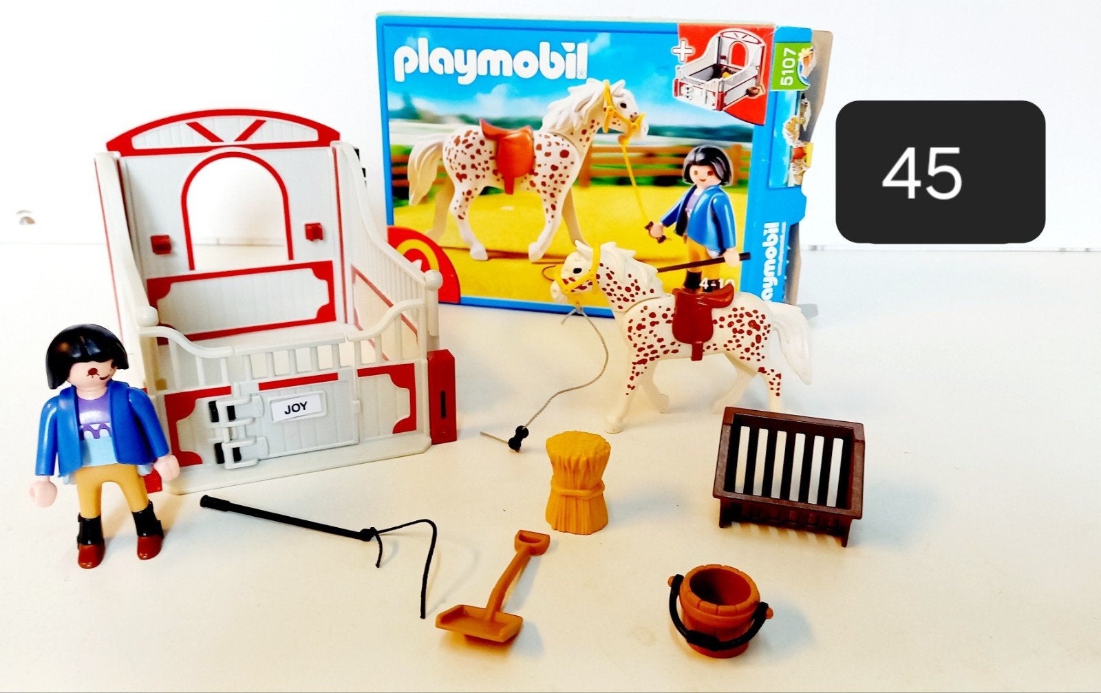 Playmobil Paardenbox 5107 - Compleet en als nieuw, Gebouw, Complete set, Ophalen of Verzenden, Zo goed als nieuw