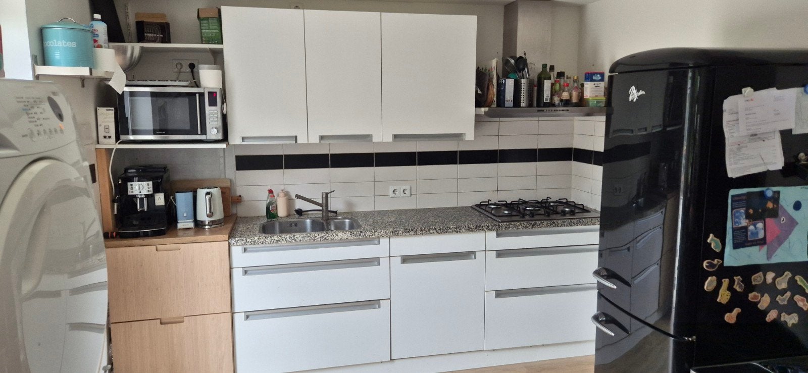 Gratis keuken, 3 meter, zelf demonteren in week 3 augustus, Huis en Inrichting, Keuken | Complete keukens, Ophalen, Gebruikt, Wit