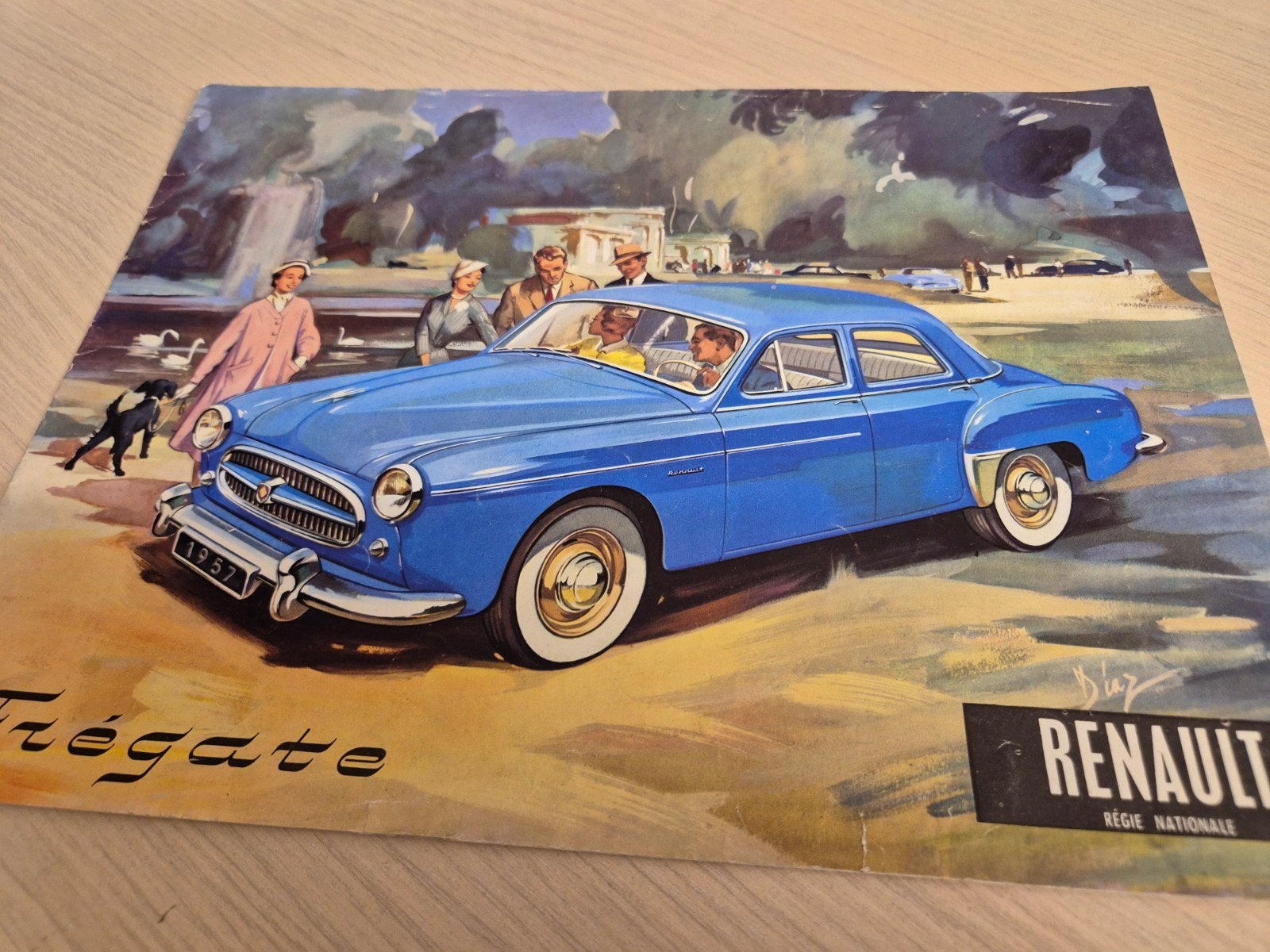 1956 Nederlands Renault Fregate folder getekende afbeeldinge, Ophalen of Verzenden, Renault