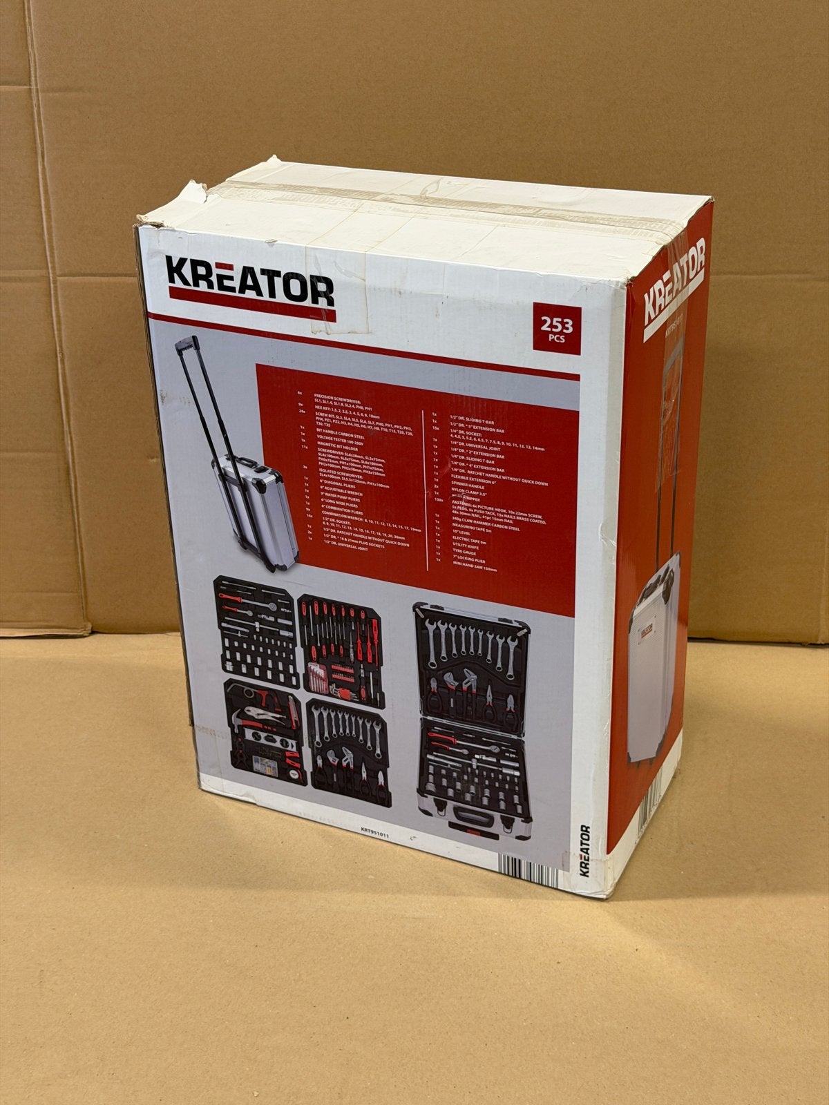 Foto 2 van Nieuw Kreator 253-delige Gereedschapstrolley.