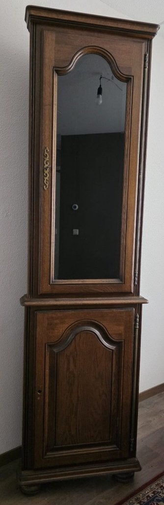Eiken hoekkast / vitrinekast, Huis en Inrichting, Kasten | Vitrinekasten, Ophalen, 200 cm of meer, 50 tot 100 cm, Zo goed als nieuw