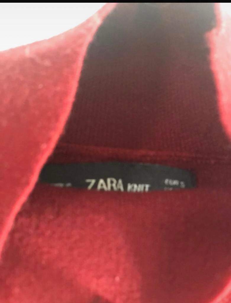 Zara col shirt - Rode coltrui met korte mouwen, Ophalen, Korte mouw, Maat 36 (S), Gedragen