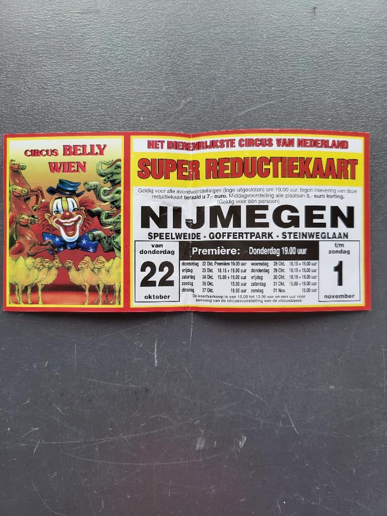 Circus/ Circus Belly-Wien in Nijmegen in 2009., Verzamelen, Overige Verzamelen, Ophalen of Verzenden, Zo goed als nieuw