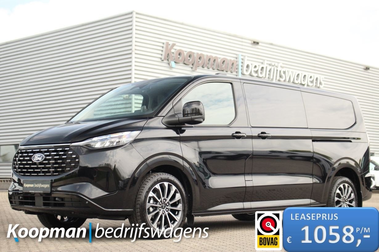 Ford Tourneo Custom 2.5 PHEV 233pk L2H1 Titanium X | Incl BP, Auto's, Ford, 1850 kg, Zwart, Bedrijf, Nieuw