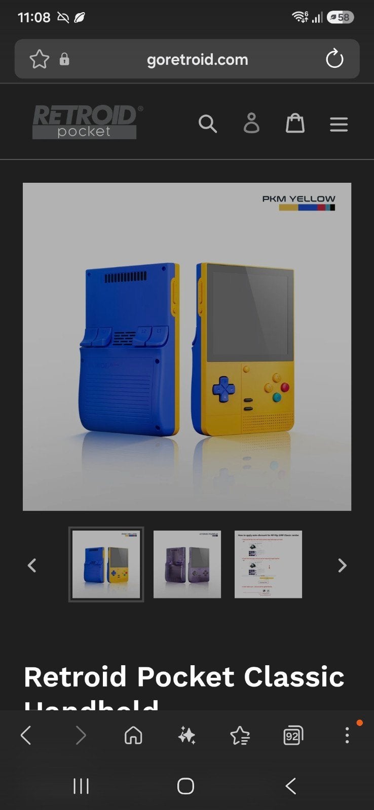 Retroid Pocket Classic Handheld - PKM Yellow, Ophalen of Verzenden, Retroid, Nieuw