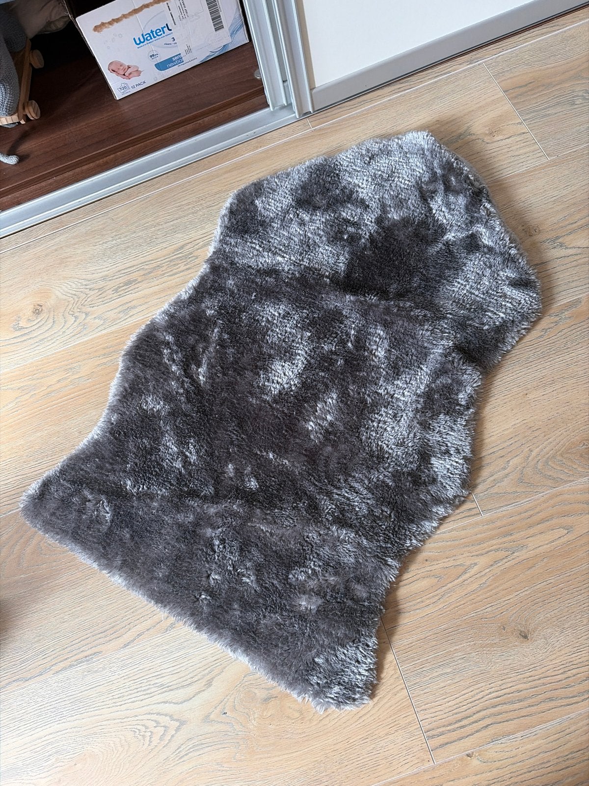 IKEA FÅRDRUP Vloerkleed - Grijs, Schapenvacht Look, Minder dan 50 cm, 50 tot 100 cm, Ophalen of Verzenden, Zo goed als nieuw