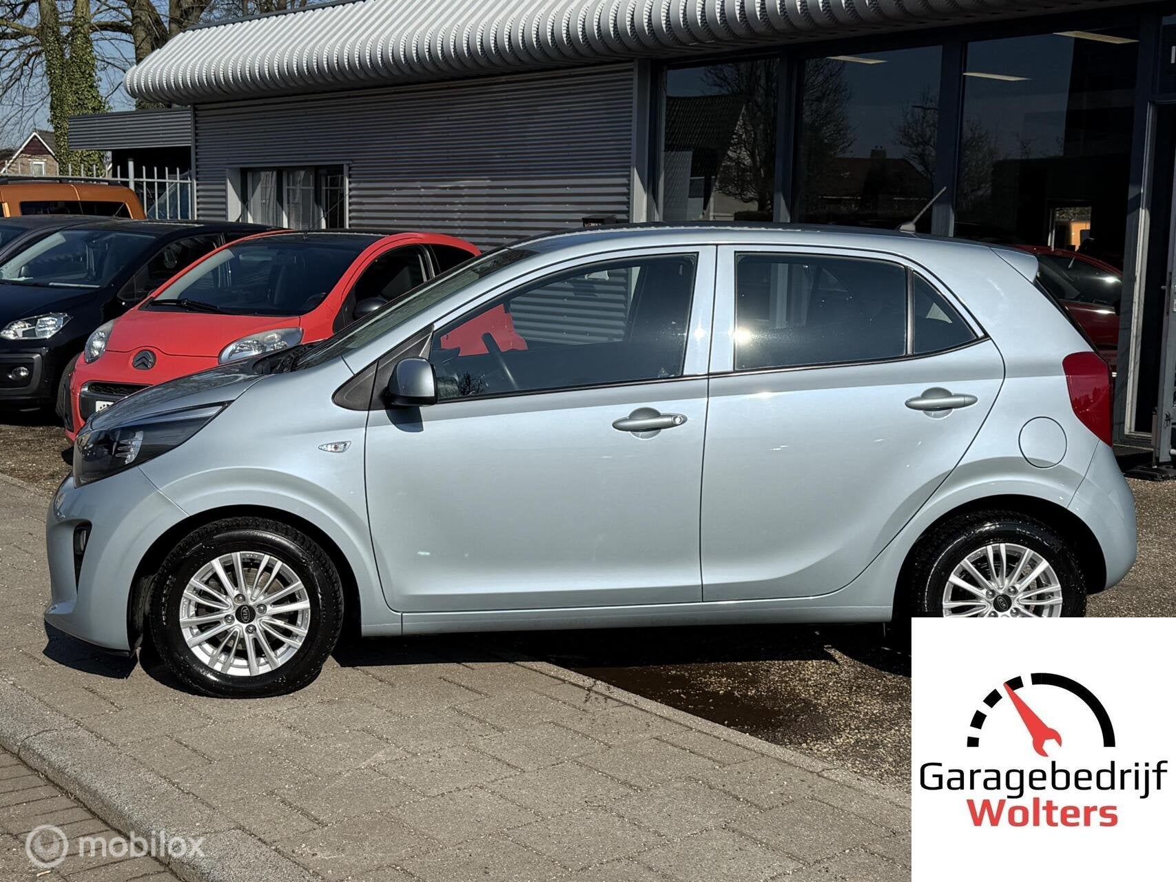 Kia Picanto 1.0 DynamicLine stoel+stuurwarm. 1e eign. lmv, Auto's, Voorwielaandrijving, Stof, Gebruikt, Zwart