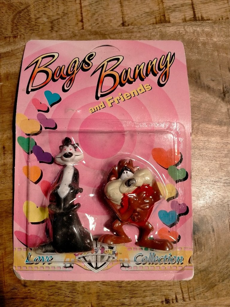 Looney Tunes Warner Bros Taz Pepe Le Pew vintage figuren set, Verzamelen, Verzenden, Looney Tunes, Gebruikt, Beeldje of Figuurtje