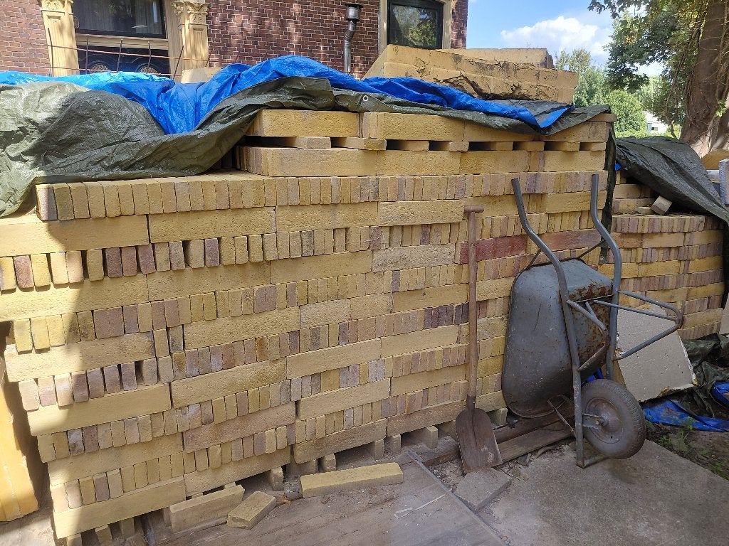Friese geeltjes vechtformaat 44 x 9,5 x 4 cm, Ophalen, Zo goed als nieuw, Bakstenen