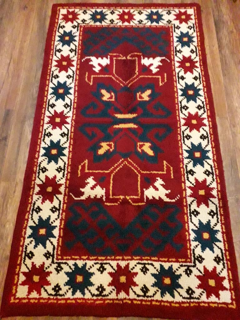 Smyrna vloerkleed/loper, handgeknoopt., Gebruikt, Overige kleuren, Oosters, 150 tot 200 cm