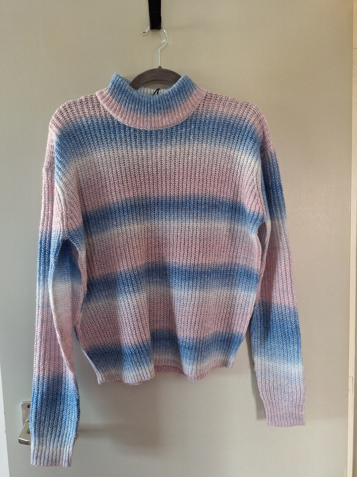 Gestreepte trui maat L, roze/blauw/wit met glitter, Cl essentials, Ophalen of Verzenden, Nieuw, Maat 42/44 (L)