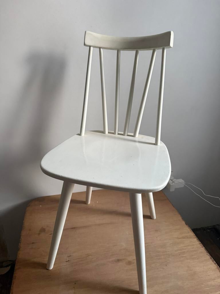 3x spijlenstoel vintage hout Tilburg Vervoort, Ophalen of Verzenden