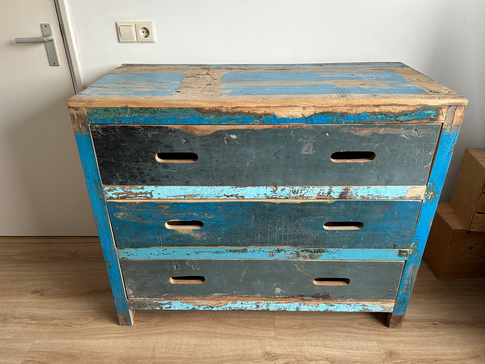 Lade kast gerecycled sloophout, Ophalen, 50 tot 100 cm, Zo goed als nieuw, 3 of 4 laden