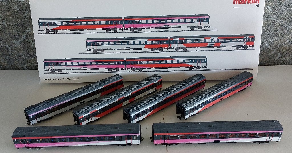 Marklin 42648 Fyra Set met Led Verlichting en Passagiers, Wisselstroom, Treinset, Ophalen of Verzenden, Märklin