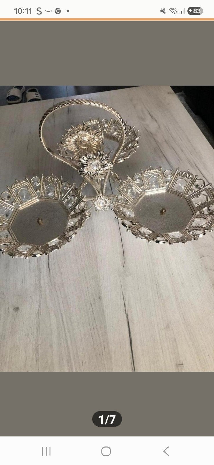 Elegante etagère met 3 schalen - Zilverkleurig, Huis en Inrichting, Woonaccessoires | Etagères, Ophalen of Verzenden, Zo goed als nieuw