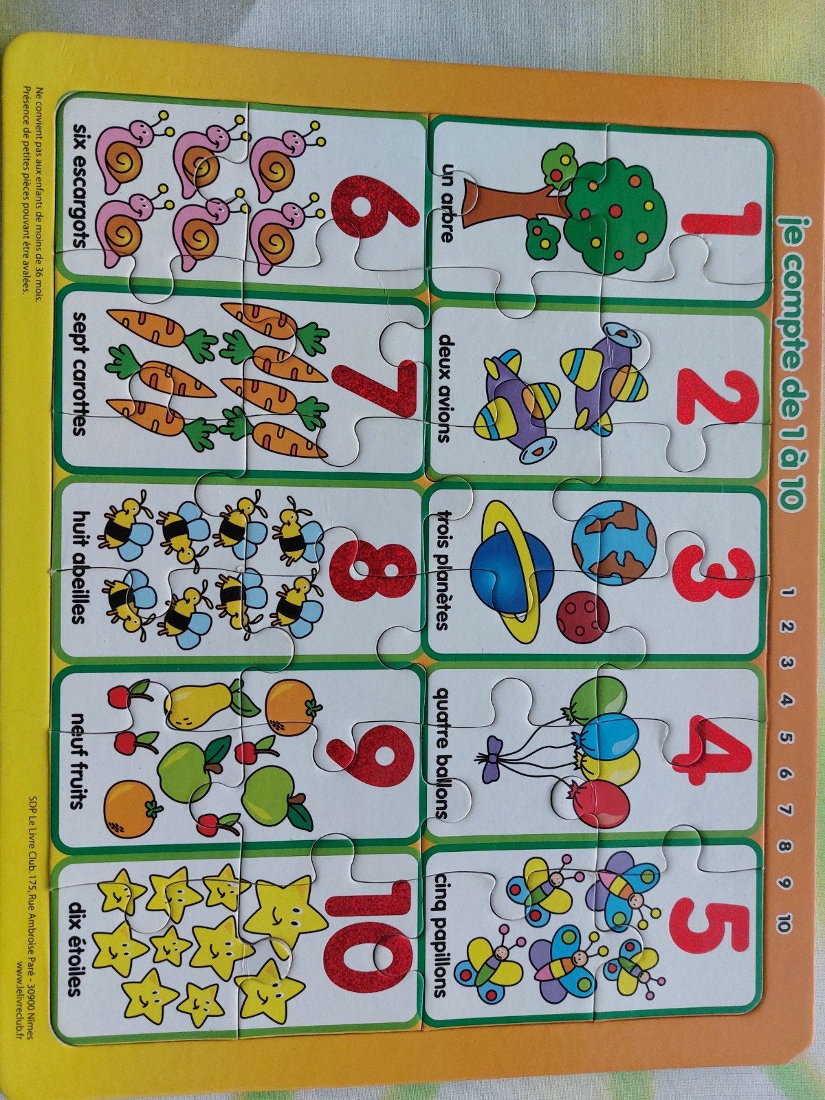 Educatieve Puzzel: Ik tel van 1 tot 10, Ophalen of Verzenden, 10 tot 50 stukjes, Gebruikt, 2 tot 4 jaar