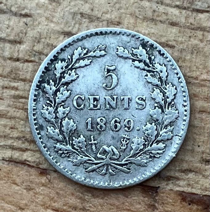 5 cent 1869 Willem III, Postzegels en Munten, Munten | Nederland, Ophalen, Koning Willem III, Zilver, Losse munt
