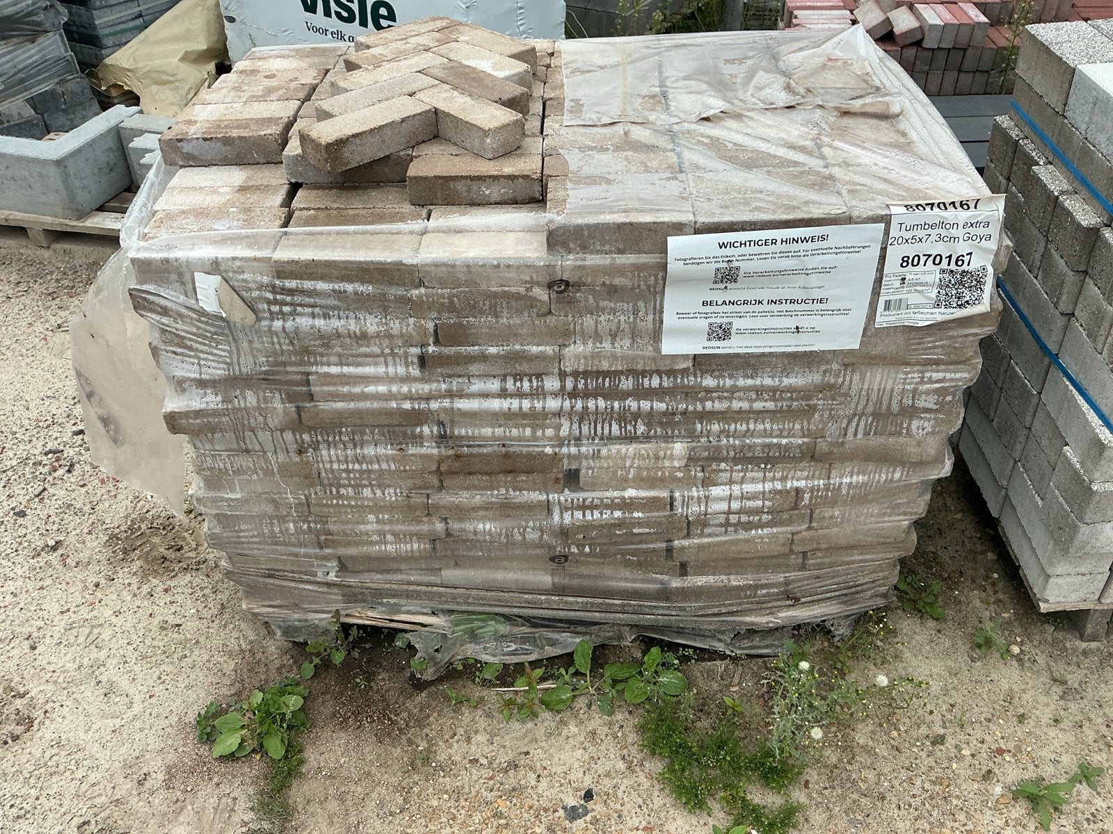 Tummelbeton extra 20x5x7,3cm Goya - Nieuw, Klinkers, Nieuw, Ophalen of Verzenden, 10 m² of meer