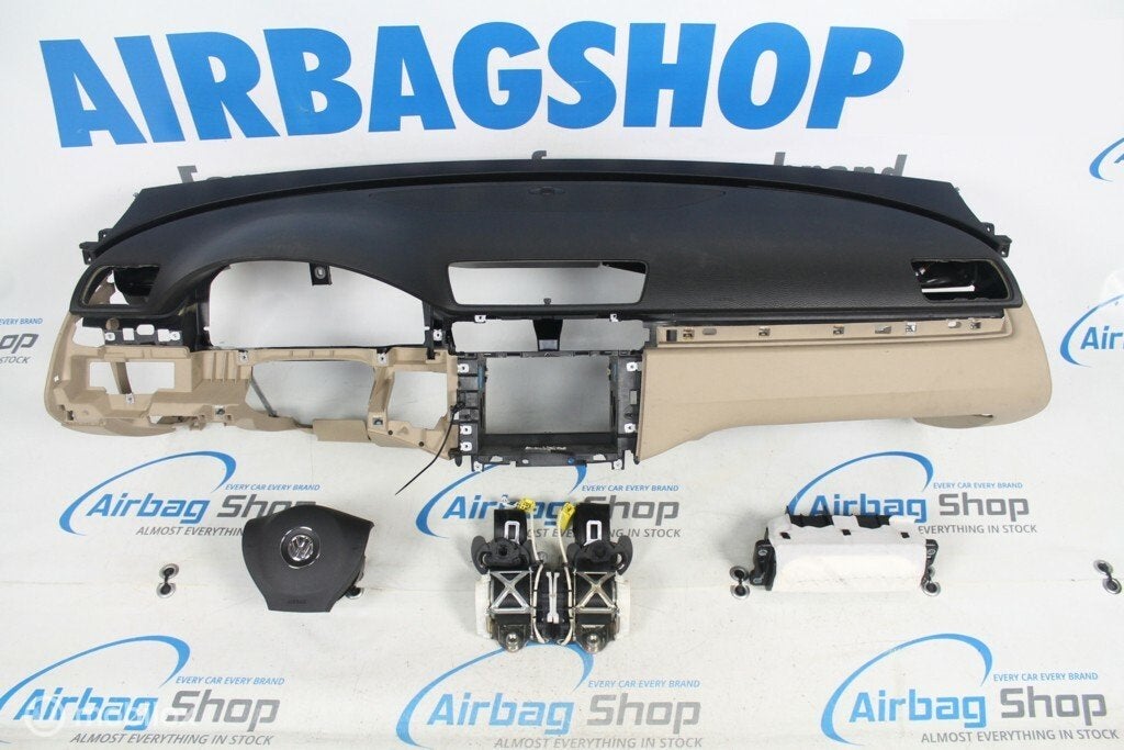 Airbag set - Dashboard zwart beige Volkswagen Passat B7, Auto-onderdelen